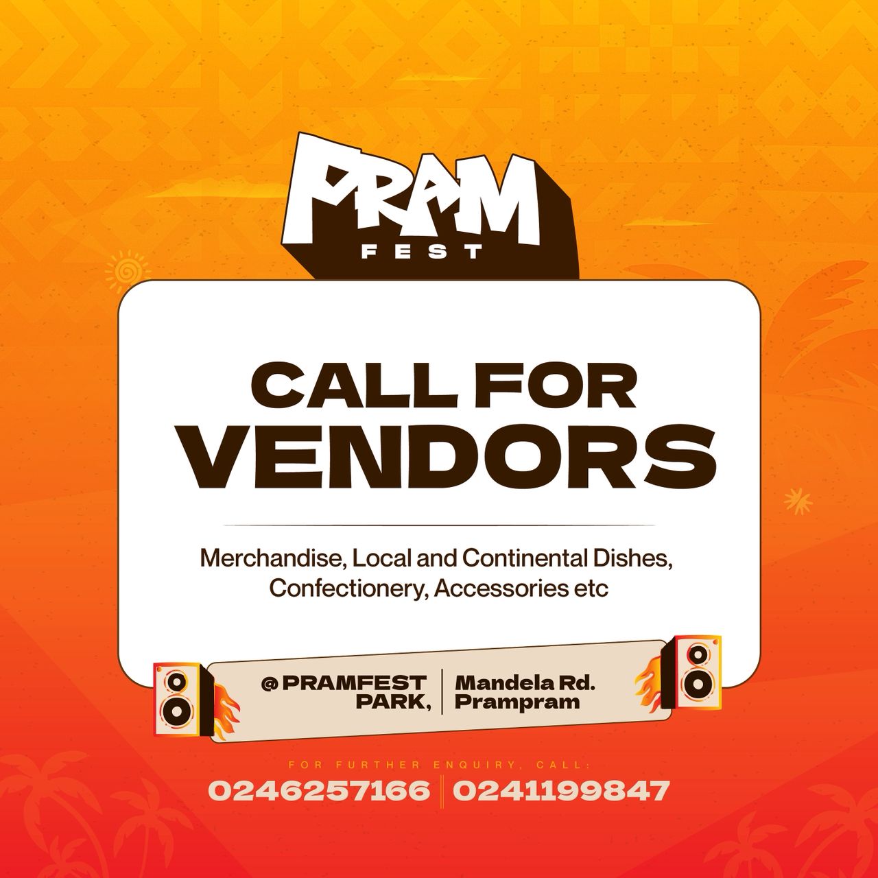 PramFest Vendor Call